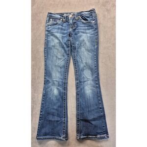 Plastic By Gly Womens 26 Low Rise Flare Bootcut Jeans Medium Wash Blue Y2K Denim